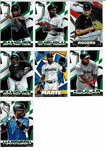 2021 Topps Fire Baseball Miami Marlins Team Set (7) Base Cards +++ - Picture 2 of 2