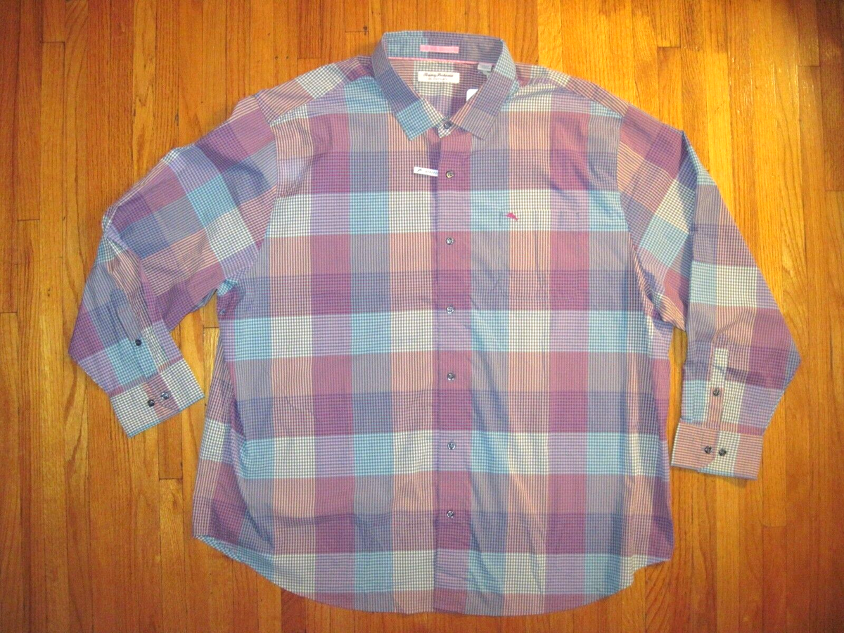 Tommy Bahama Siesta Key Paloma Plaid Deep Space Sun Shelter Shirt Size 3XLB  NWT