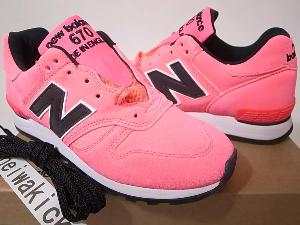 NEW BALANCE M670NEN 670 NEON PINK BLACK MADE IN ENGLAND US5.5