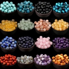 Natural Gemstone Round Spacer Loose Beads Jewelry Making 4mm 6mm 8mm 10mm 12mm