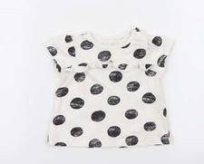 Muskat M&auml;dchen wei&szlig; gepunktet Baumwollmischung T-Shirt Gr&ouml;&szlig;e 3-6 Monate