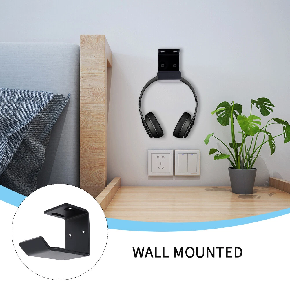2pcs Wall Mount Wireless Wired Mini Portable Headphone Holder