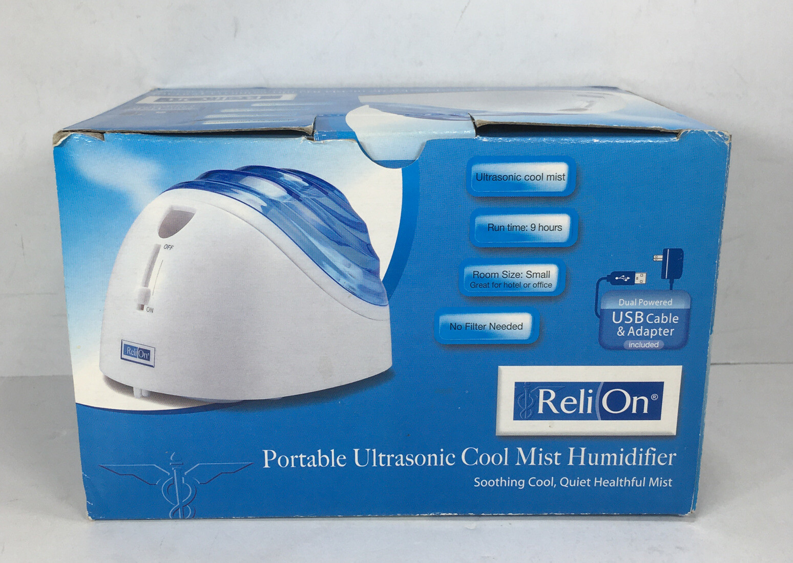 ReliOn Portable Ultrasonic Cool Mist Humidifier New Open Box eBay