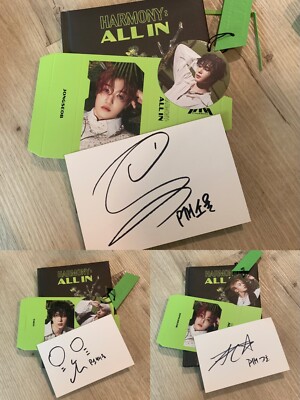 P1harmony offcial HARMONY : ALL IN ALBUM hello82 SIGNED postcard