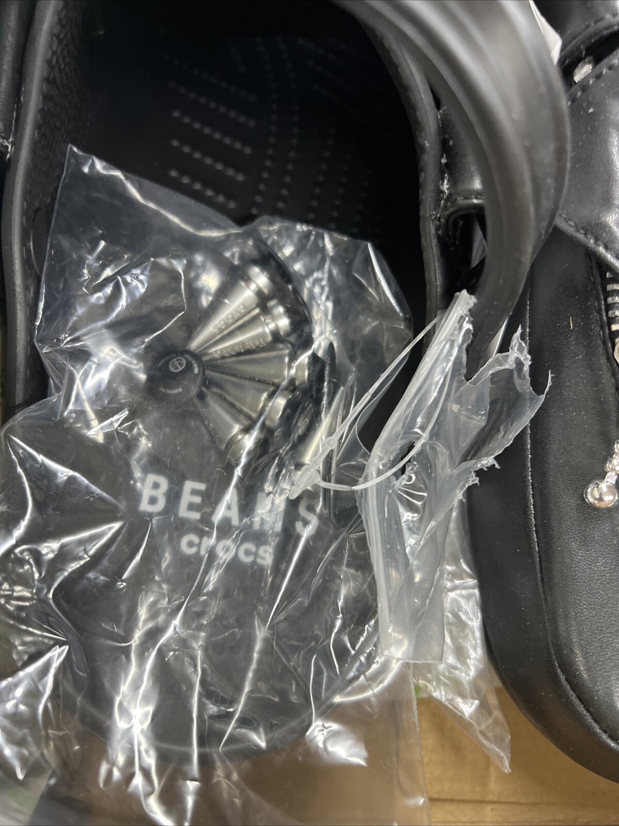 NEW Crocs x Beams Classic Clog Black Leather Riders Jacket NEW Crocs x Beams Classic Clog Black Leather Riders Jacket