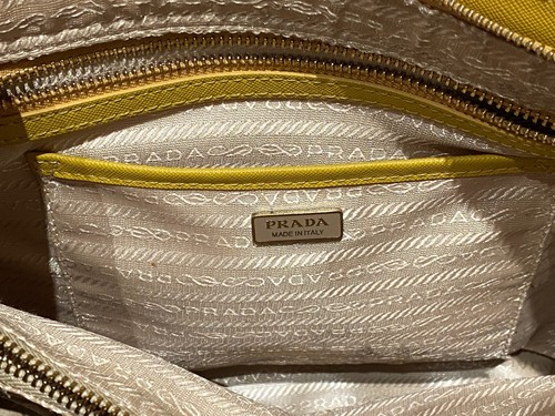 Prada Saffiano Galleria Yellow Gold Hardware Leather Handbag Tote Bag Shoulder - Picture 8 of 10