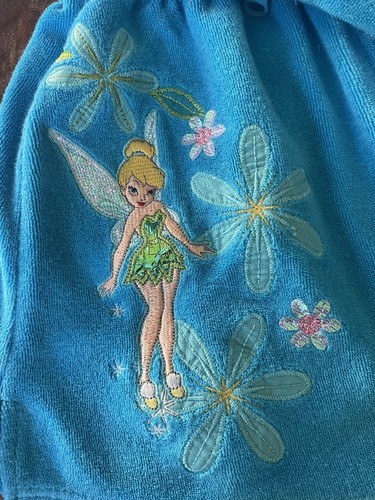 Disney Store Tinkerbell Swim Cover Up Dress Girls XS Size 4 Blue Terry Hood Zip - Picture 11 of 23