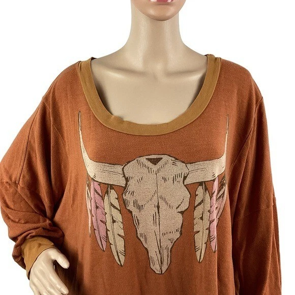 Sudadera Jersey Wildfox Outlaw Nevada Talla S Naranja Foto 2 de 4