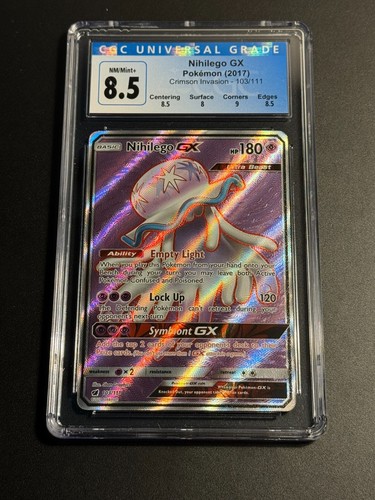 Pokemon Crimson Invasion Ultra Rare Nihilego GX 103/111 CGC 8,5 NM/Mint+ - Bild 1 von 2