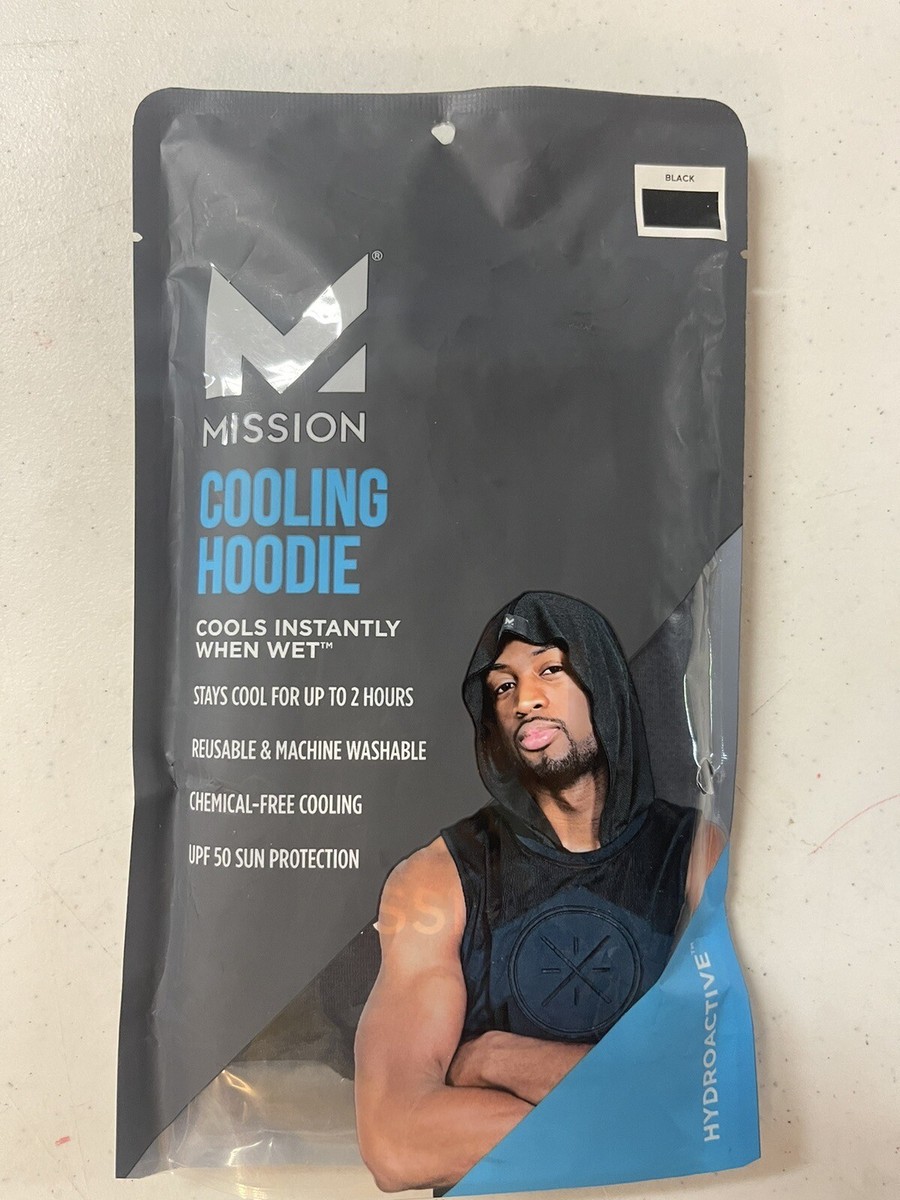 Mission Cooling Hoodie Black Cools Instantly When Wet Up To 2 Hrs