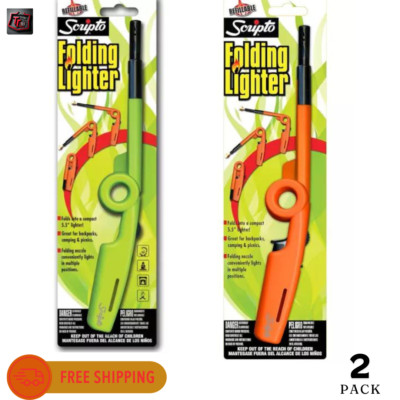 Scripto Refillable BGM7R Folding Lighter for Multi-Purpose Random Color 2-pack
