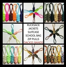 4mm Paracord Zip Pulls Suitcase Rucksack Jackets Bergen Backpack School Bags    