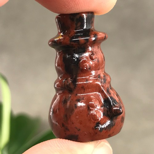 1 pieza Caoba Natural Obsidiana Muñeco de Nieve Calavera Cuarzo Cristal Calavera Curación 1.2''+ - Imagen 8 de 11