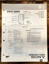 Sony M-5 Micro Cassette Service Manual Original 