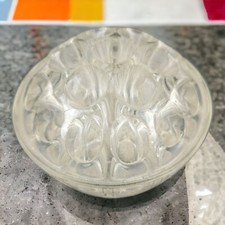 Vintage Clear Footed Med Size Glass Flower Frog Round With 19 Holes 3.75 inches