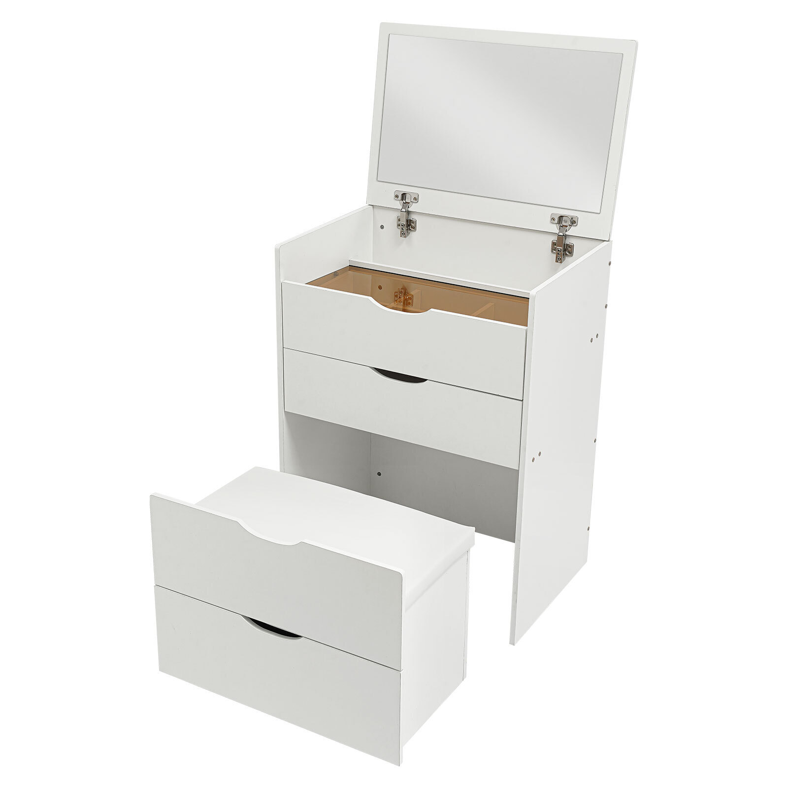 Makeup Vanity Table Dressing Table Three Drawers Vanity Desk White Makeup Table