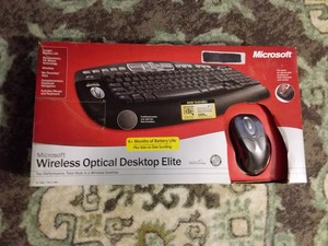 Microsoft wireless optical desktop elite keyboard and mouse (805529340145)