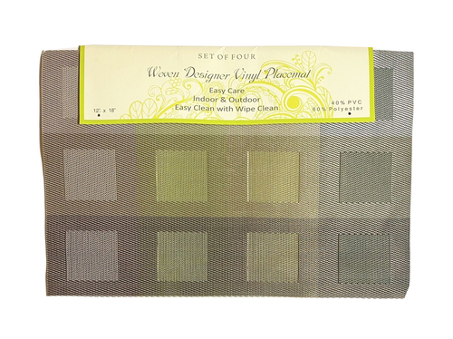 Woven Designer Vinyl Placement Placemats Set of 4 12x15 in Table Mats - Picture 2 of 2