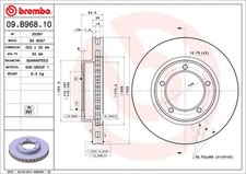 Bremsscheibe (pro Einheit) BREMBO 09.B968.11 TOYOTA LAND CRUISER (_J7_)