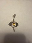 Vintage 925 Sterling Silver Aksel Holmsen Yellow Briolette Pendant - 3.88 Grams — photo 1