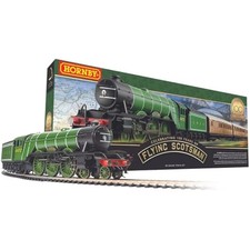 Hornby Train Set - R1255M Flying Scotsman Analogue OO Gauge Locomotives Model