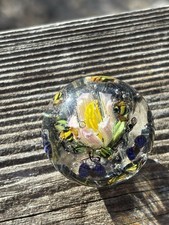 handmade art glass marble  Too Much Information 764  By Sara Sally LaGrand