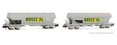 Arnold 2er-Set Silowagen, runde/flache Wände BREIZ'AL,SNCF, Ep. IV-V 6470_HN