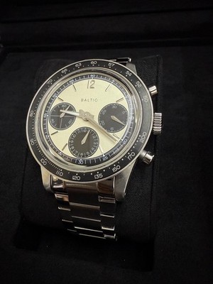 BALTIC Tricompax Panda Chronograph 38mm Manual Winding Mens Watch