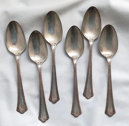 6 Vintage STERLING SILVER TEA SPOONS ~5 ¾ inches, 127 grams~ R. Wallace & Sons