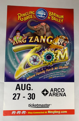 RBB Ringling Bros Circus Zing Zang Zoom Arco Arena Poster - 22''x14'' - WC