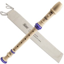 Soprano Recorder 8-Hole With Cleaning Rod Carrying Bag, CreamyBlue Color, K...