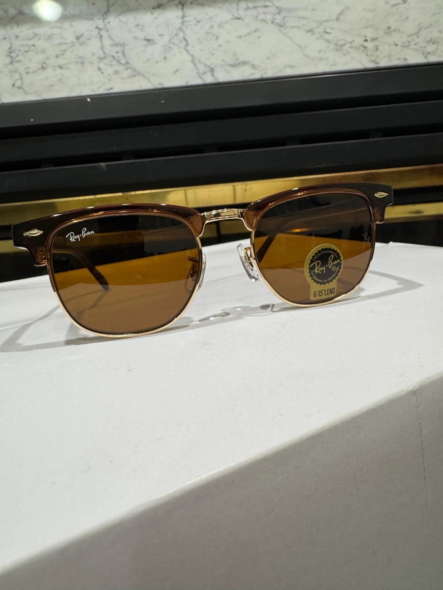 Ray-Ban RB3016 Clubmaster Unisex Sunglasses with Tortoise Frame