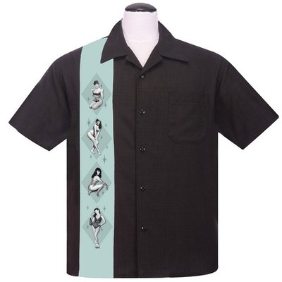Steady Clothing Vintage Bowling Shirt - Bettie Page Pin-Up