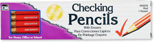 Checking Pencil, Red Colored with Eraser, 12/Box 65030 