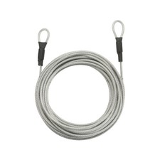 1/8" Dia 29.5ft Security Cable Lock Vinyl Coated Steel with Double Loop Clear