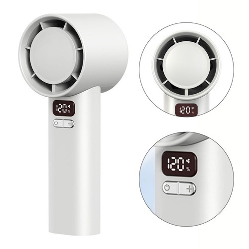 Digital Display Portable Handheld Fan Adjustable Turbo Speed Rechargeable - Picture 11 of 14