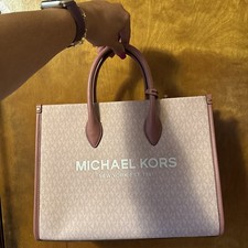 NWOT MICHAEL KORS MIRELLA DARK SIGNATURE PINK LARGE TOTE SHOULDER MESSSENGER