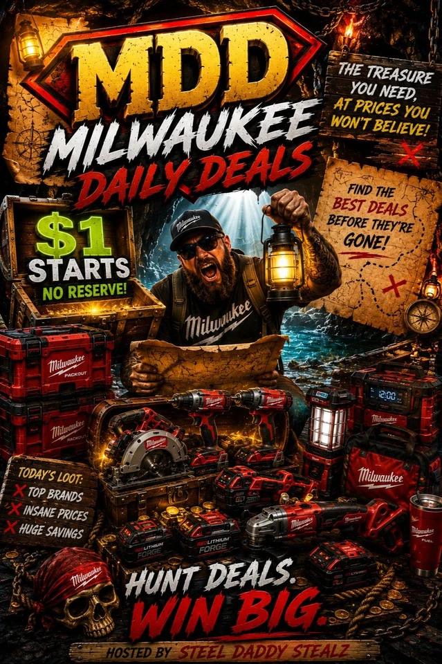 $1 Milwaukee Power Tools New 06/27/26 With Steel Daddy & Geri