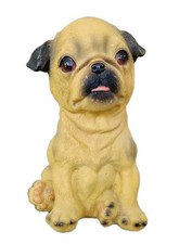 Realistic Sitting Brown Pug Puppy MIB Frank 5  Resin Figurine