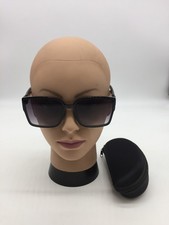 Gucci Women's Full Rim Black Frame Trendy Sunglasses 59-17-138 Grey Lenses