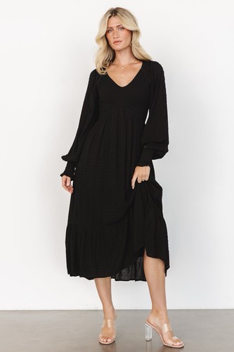 Abito midi Baltic born Lainey a pois smocked taglia media