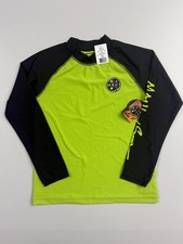 Maui And Sons Rash Guard Boys 14-16 Green Black Long Sleeve UPF 50 Swim Shirt