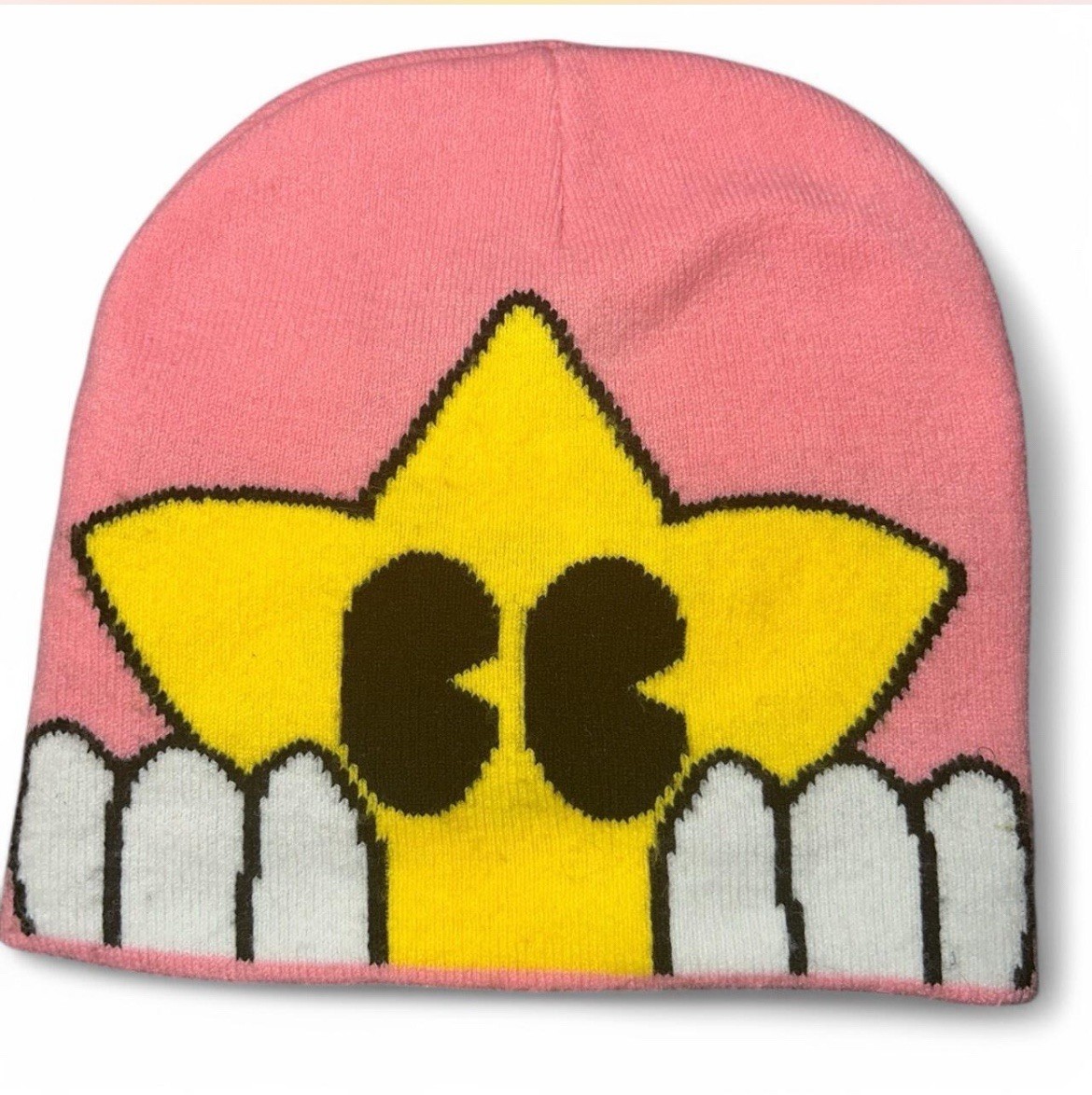 Colorful Star Beanie in Pink and Yellow