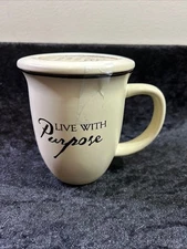 Abbey Press LIVE WITH PURPOSE 8 oz Coffee Mug with Lid/Coaster - Brand New!!