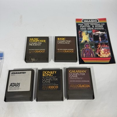 5 Atari 400 800 XL Game Program Lot Donkey Kong Galaxian Music Composer