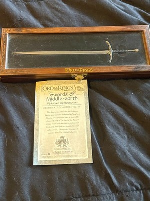The Lord of the Rings mini sword with display case, certificate of authenticity
