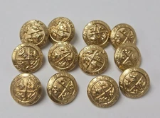 New 12 piece lot golf blazer metal gold shank Buttons  5/8" dia.