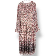 Free People Lightweight Sheer Lined See It Through Floral Long Sleeve Maxi Dress