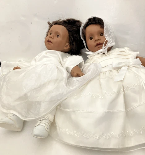 2 Vintage 1985 Hasbro Real Baby 18" Dolls J Turner Weighted African American