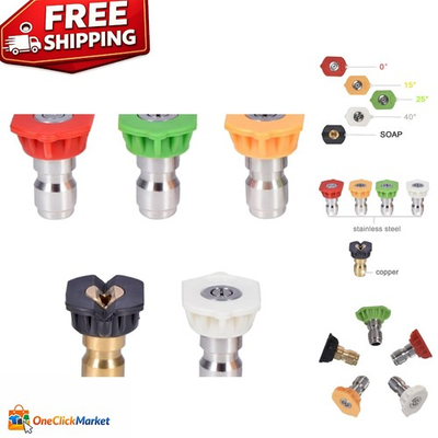 #ad Versatile 5 Nozzle Tips for Pressure Washer 1 4 Inch Quick Connect 4000 PSI $11.99